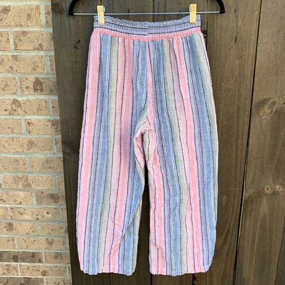 DREW Linen Blend Pastel Stripe Two Piece Set Small - Picture 5 of 7